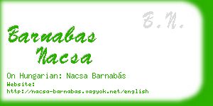 barnabas nacsa business card